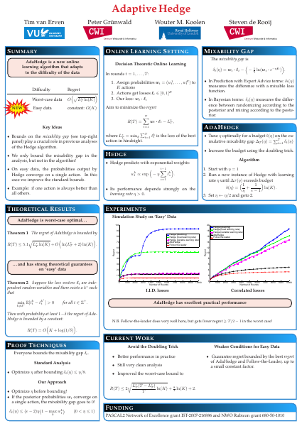 AdaHedge poster for NIPS